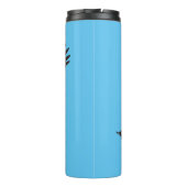 Fijne vliegende kale cartoon illustratie thermosbeker (Achterkant)