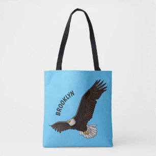Fijne vliegende kale cartoon illustratie tote bag