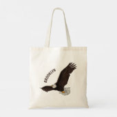 Fijne vliegende kale cartoon illustratie tote bag (Achterkant)