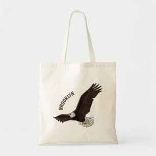 Fijne vliegende kale cartoon illustratie tote bag