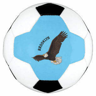 Fijne vliegende kale cartoon illustratie voetbal