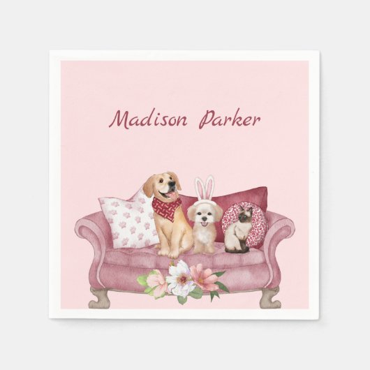 Fijne vrienden op de bank servet (Voorkant)