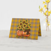 Fijne vriendschap! | Zonnebloemen pompoen Kaart (Gele Bloem)