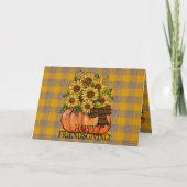 Fijne vriendschap! | Zonnebloemen pompoen Kaart (Voorkant)
