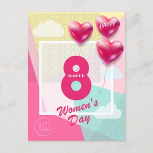 Fijne vrouwendag! 8 maart Internationale feestdag Briefkaart