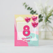 Fijne vrouwendag! 8 maart Internationale feestdag Briefkaart (Staand voorkant)