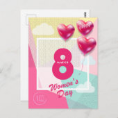 Fijne vrouwendag! 8 maart Internationale feestdag Briefkaart (Voorkant / Achterkant)