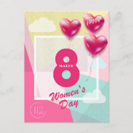 Fijne vrouwendag! 8 maart Internationale feestdag Briefkaart