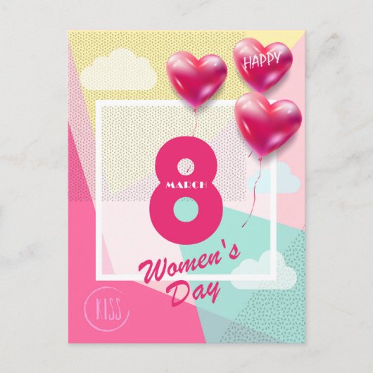 Fijne vrouwendag! 8 maart Internationale feestdag Briefkaart (Voorkant)