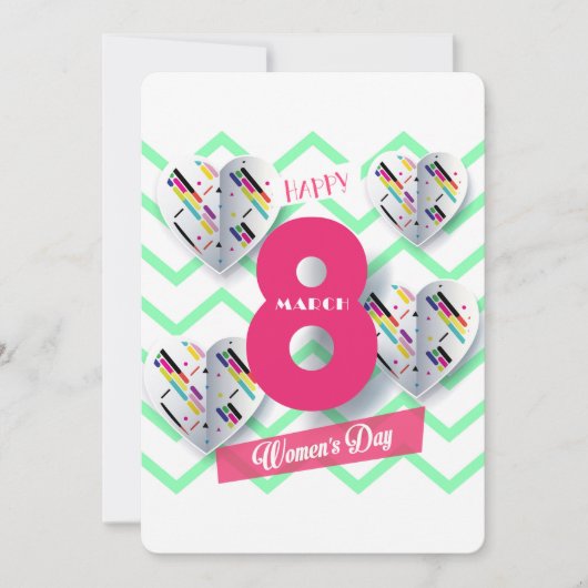 Fijne vrouwendag! 8 maart Internationale feestdag Feestdagenkaart (Voorkant)