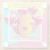 Fijne vrouwendag! 8 maart Internationale feestdag Glazen Onderzetter (Achterkant)