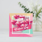 Fijne vrouwendag! 8 maart Internationale feestdag Kaart (Staand voorkant)