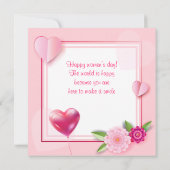 Fijne vrouwendag! 8 maart Internationale feestdag Kaart (Achterkant)