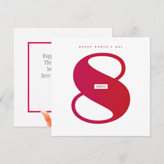 Fijne vrouwendag! 8 maart Internationale feestdag Kaart (Voorkant / Achterkant)
