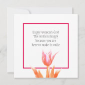 Fijne vrouwendag! 8 maart Internationale feestdag Kaart (Achterkant)