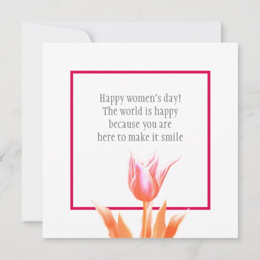 Fijne vrouwendag! 8 maart Internationale feestdag Kaart (Achterkant)
