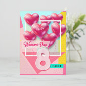 Fijne vrouwendag! 8 maart Internationale feestdag Kaart (Staand voorkant)