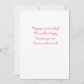 Fijne vrouwendag! 8 maart Internationale feestdag Kaart (Achterkant)