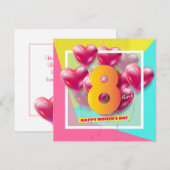 Fijne vrouwendag! 8 maart Internationale feestdag Kaart (Voorkant / Achterkant)