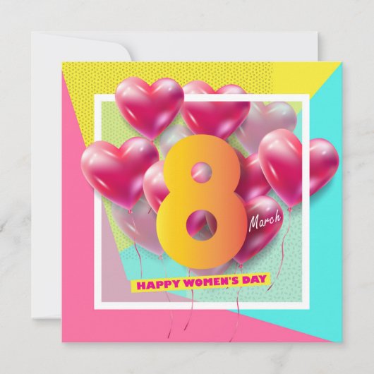 Fijne vrouwendag! 8 maart Internationale feestdag Kaart (Voorkant)
