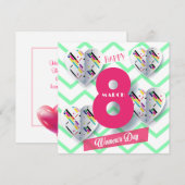 Fijne vrouwendag! 8 maart Internationale feestdag Kaart (Voorkant / Achterkant)