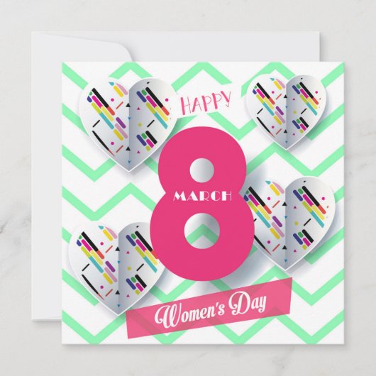 Fijne vrouwendag! 8 maart Internationale feestdag Kaart (Voorkant)