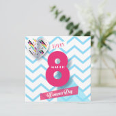 Fijne vrouwendag! 8 maart Internationale feestdag Kaart (Staand voorkant)