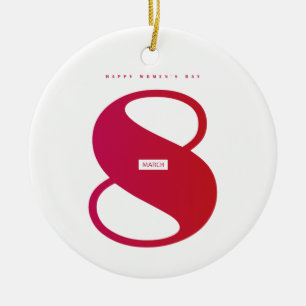 Fijne vrouwendag! 8 maart Internationale feestdag Keramisch Ornament