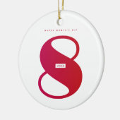 Fijne vrouwendag! 8 maart Internationale feestdag Keramisch Ornament (Links)