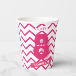 Fijne vrouwendag! 8 maart Internationale feestdag Papieren Bekers