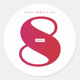Fijne vrouwendag! 8 maart Internationale feestdag Ronde Sticker