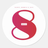 Fijne vrouwendag! 8 maart Internationale feestdag Ronde Sticker (Voorkant)