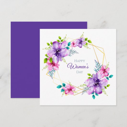 Fijne Vrouwendag Feestdagenkaart (Voorkant / Achterkant)