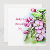 Fijne vrouwendag feestdagenkaart (Voorkant / Achterkant)