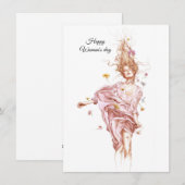 Fijne vrouwendag feestdagenkaart (Voorkant / Achterkant)