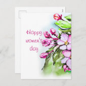 Fijne vrouwendag feestdagenkaart (Voorkant / Achterkant)
