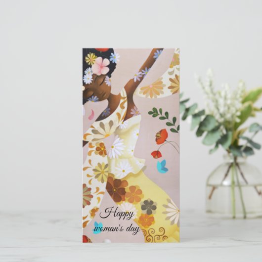 Fijne vrouwendag feestdagenkaart (Staand voorkant)