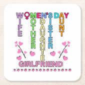 Fijne Vrouwendag Kartonnen Onderzetters (Voorkant)