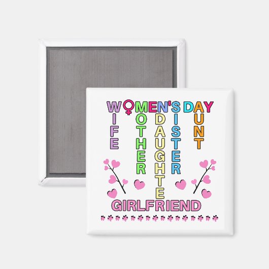 Fijne Vrouwendag Magneet (Voorkant / Achterkant)