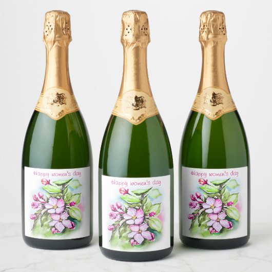 Fijne vrouwendag sparkling wijnetiket (Flessen)