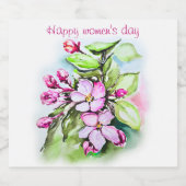 Fijne vrouwendag sparkling wijnetiket (Enkel label)