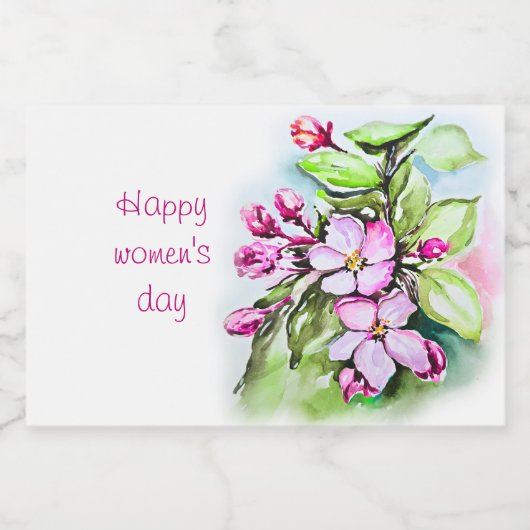 Fijne vrouwendag sparkling wijnetiket (Enkel label)