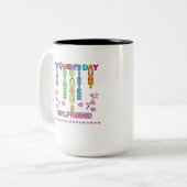 Fijne Vrouwendag Tweekleurige Koffiemok (Voorkant links)