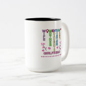 Fijne Vrouwendag Tweekleurige Koffiemok (Voorkant rechts)