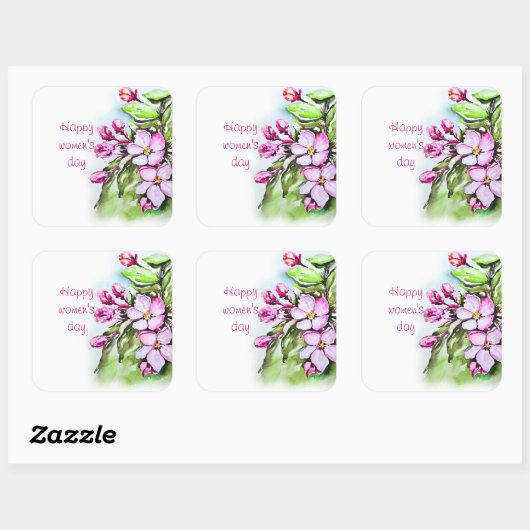 Fijne vrouwendag vierkante sticker (Vel)