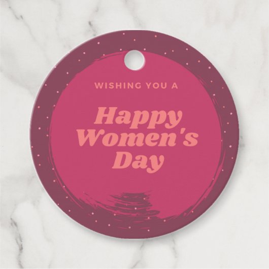 Fijne vrouwendag wenst rood bedankjes labels (Voorkant)