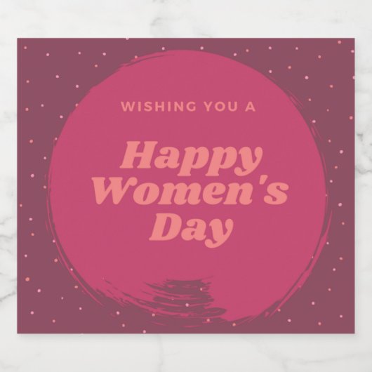 Fijne vrouwendag wenst rood sparkling wijnetiket (Enkel label)