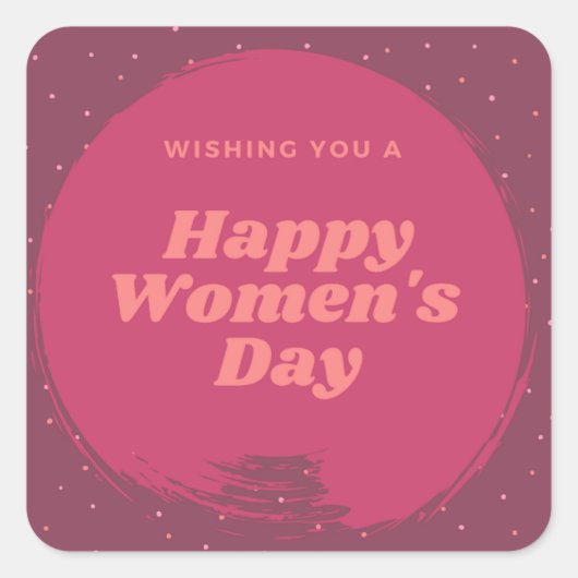 Fijne vrouwendag wenst rood vierkante sticker (Voorkant)