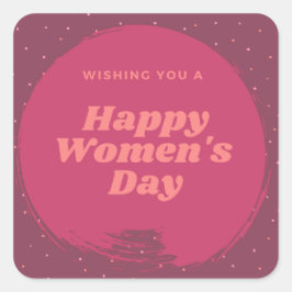 Fijne vrouwendag wenst rood vierkante sticker