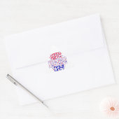 Fijne Vuurwerkdag! Met rode witte & blauwe sterren Sticker (Envelop)